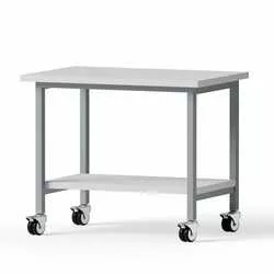 Mobile Laboratory table, 900x750x600mm, melamine tabletop, storage shelf
