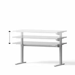 Laboratory desk, 1200x710-1170x750mm, melamine tabletop, height adjustable